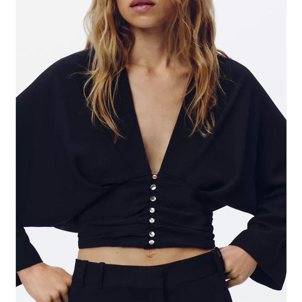 Zara Cropped Sash Top Medium